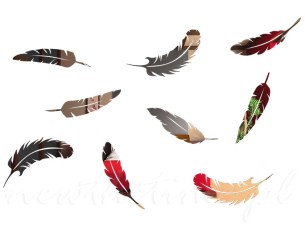 Lustro dekoracyjne Volatus - lustrzane piórka, naklejane
