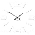 Biały zegar ścienny z niesłyszalnym mechanizmem - naklejany MASE XL WHITE 70 cm