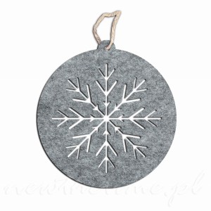 Bombka z filcu - śnieżynka v1