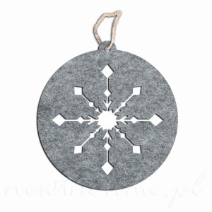 Bombka z filcu - śnieżynka (3)