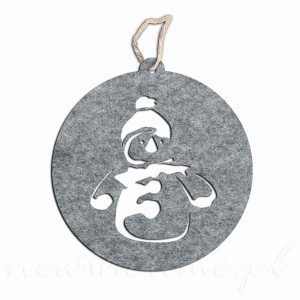 Bombka z filcu - bałwanek