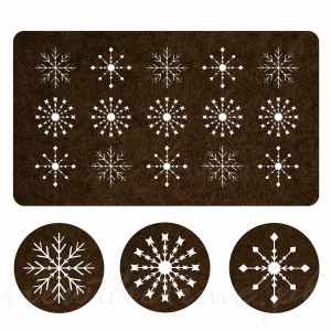 Świąteczny bieżnik na stół Śnieżynki BRĄZOWY