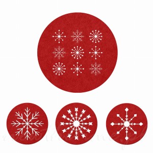 Świąteczny ZESTAW na stół Śnieżynki CZERWONY