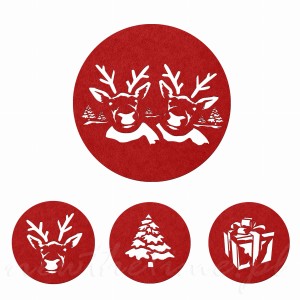 Świąteczny ZESTAW na stół Renifer CZERWONY