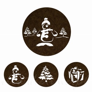 Świąteczny ZESTAW na stół Bałwanek BRĄZOWY