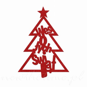 Świąteczny bieżnik na stół - choinka CZERWONY