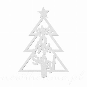 Świąteczny bieżnik na stół - choinka BIAŁY