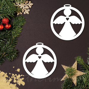 Zawieszki na święta - Aniołki Serce - PLEXI