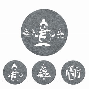 Świąteczny ZESTAW na stół Bałwanek SZARY