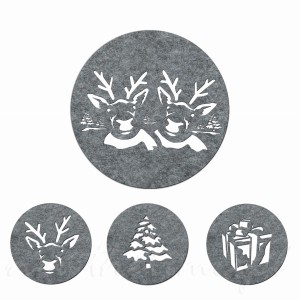 Świąteczny ZESTAW na stół Renifer SZARY