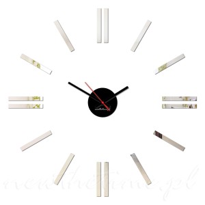 Zegar ścienny Waste - lustrzany, z kreskami, 50 cm