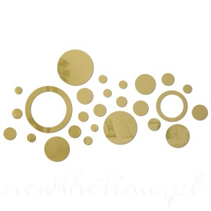 Lustro dekoracyjne Rings - złote okręgi, koła, naklejane
