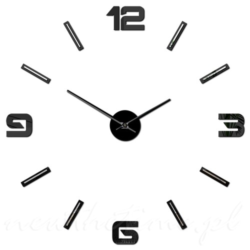 czarny-zegar-scienny-4-cyfry-glowne-lustrzane-kreski