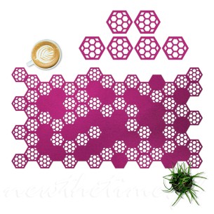Bieżnik filcowy Hex - magenta