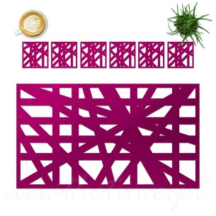 Bieżnik filcowy Scratches - magenta