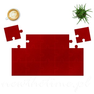 Bieżnik filcowy na stół Puzzle - czerwony