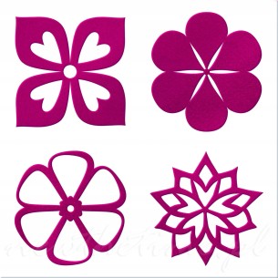 Podkładki filcowe - ZESTAW 4 sztuki MAGENTA