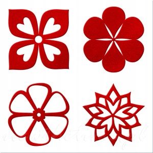 Podkładki filcowe - ZESTAW 4 sztuki RED