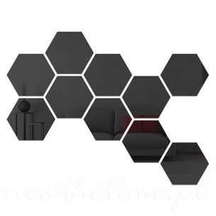 Lustro dekoracyjne Hexagon czarne