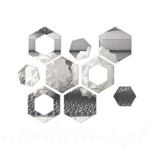 Lustro dekoracyjne na ścianę First - hexagon, naklejane