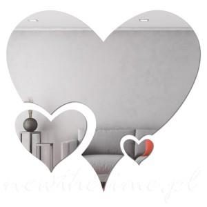 Lustro dekoracyjne Heart - naklejane serca na ścianę