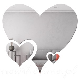 Lustro dekoracyjne Heart - naklejane serca na ścianę