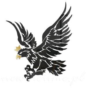 Lustro dekoracyjne Aquila - czarne, naklejane, orzeł z koroną