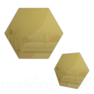 Lustro dekoracyjne Mini Hex - złote
