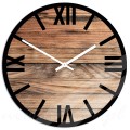 zegar-scienny-szklany-drewno-rzymskie-cyfry