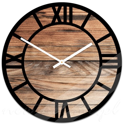 zegar-scienny-okragly-szklo-drewno-design-rzymskie-cyfry
