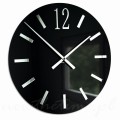 Czarny zegar ścienny – lustrzane indeksy z cyfrą 12 Aurelio Silver 50 cm