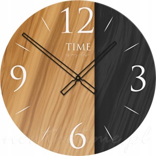 Szklany zegar ścienny – motyw drewna FIFTYWOOD 50 cm