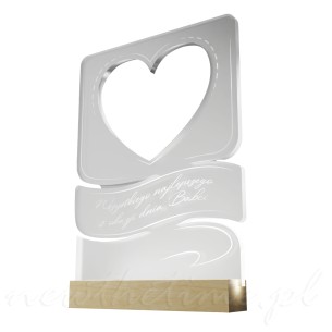 Statuetka LED serce | własny grawer