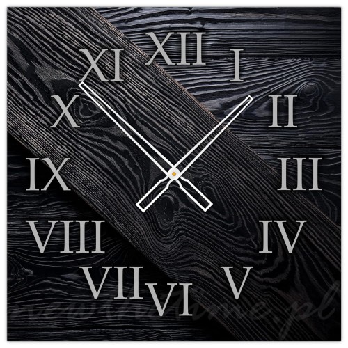 zegar-scienny-szklany-rzymskie-cyfry-czarne-drewno