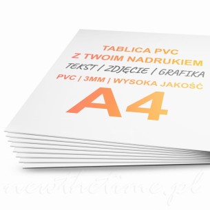 Drukowana Tablica szyld PCV PVC A4 - 30x21 cm
