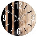 Zegar ścienny Modern Wood X7 szklany duży drewno - 50 cm