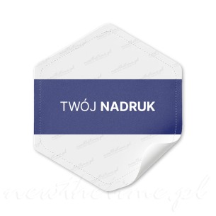 Naklejki - wlepy z Twoim logo grafiką 100 szt. - heksagon 