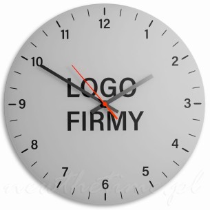 Szklany zegar ścienny z Twoim logo – personalizowany 30 cm