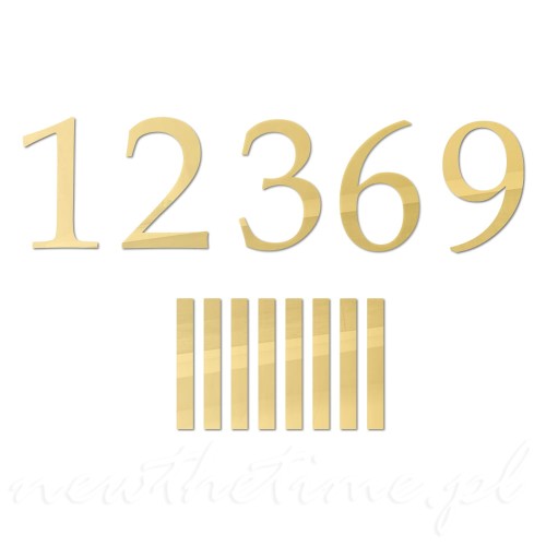 Cyfry złote arabskie 4 szt. + indeks 8 szt.