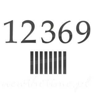 Czarne cyfry do zegara ściennego - 4 cyfry i indeks 8 szt. 