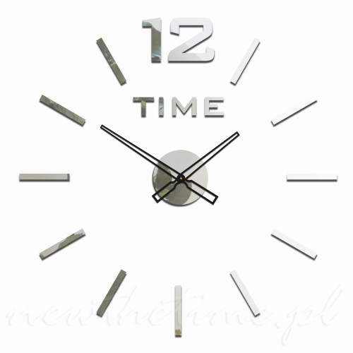 zegar-scienny-lustrzany-time-srebrny-nowoczesny