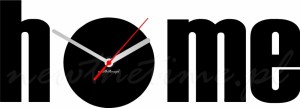 Zegar ścienny napis czarny home - połysk 
