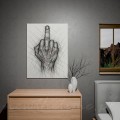 obraz-60-40-cm-signal-abstrakcyjny-monochromatyczny-narysowany-reka-wizualizacja-4-na-szarej-scianie-front