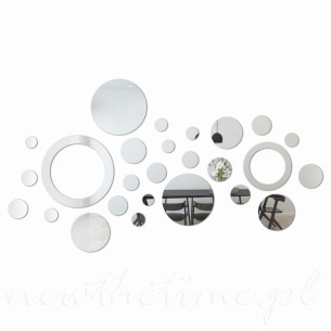 Lustro ścienne Rings - dekoracyjne, naklejane, lustrzane koła, krążki 
