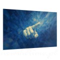 Obraz-na-płotnie-emanation-granatowy-niebieski-bialy-motyw dłoni-60-40-cm