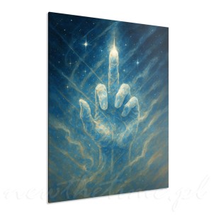 Obraz na płótnie czarno-biały – motyw dłoni Celestial Signal