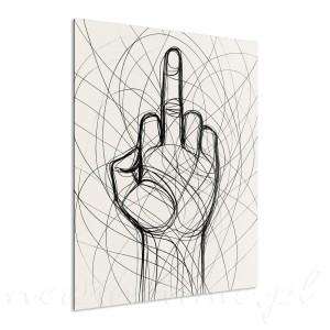 Obraz na płótnie czarno-biały – motyw naszkicowanej dłoni Raw Trace
