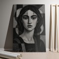 Obraz-na-płotnie-monochrome-odcienie-szarosci-czarny-bialy-motyw-kobiety-wizualizacja-1-oparty-o-szara-sciane-60-40-cm