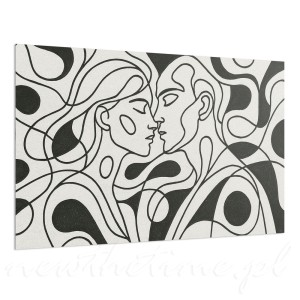 Obraz na płótnie czarno-biały – motyw zakręconych linii Intimacy