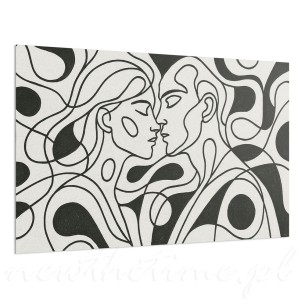Obraz na płótnie czarno-biały – motyw zakręconych linii Intimacy